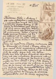 Portada:Carta dirigida a Aniela y Arthur Rubinstein. Varsovia (Polonia), 11-09-1965