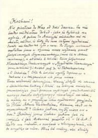 Portada:Carta dirigida a Aniela y Arthur Rubinstein. Varsovia (Polonia), 08-02-1974