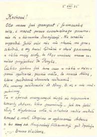 Portada:Carta dirigida a Aniela Rubinstein. Varsovia (Polonia), 05-08-1975