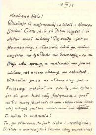Portada:Carta dirigida a Aniela Rubinstein. Varsovia (Polonia), 10-12-1975