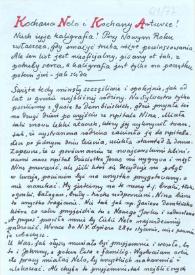 Portada:Carta dirigida a Aniela y Arthur Rubinstein. Varsovia (Polonia), 06-01-1977