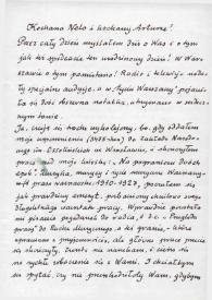 Portada:Carta dirigida a Aniela y Arthur Rubinstein. Varsovia (Polonia), 28-01-1977
