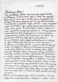 Portada:Carta dirigida a Aniela Rubinstein. Varsovia (Polonia), 23-04-1977