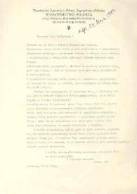 Portada:Carta dirigida a Aniela Rubinstein. Varsovia (Polonia), 17-05-1984