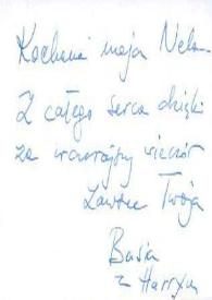 Portada:Tarjeta dirigida a Aniela Rubinstein