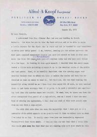 Portada:Carta dirigida a Arthur Rubinstein. Nueva York, 10-08-1972