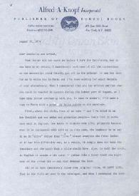 Portada:Carta dirigida a Arthur Rubinstein y Annabelle Whitestone. Nueva York, 14-08-1979