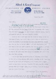 Portada:Carta dirigida a Arthur Rubinstein. Nueva York, 24-01-1980