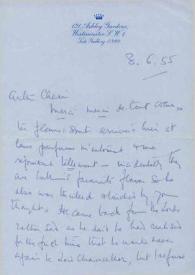Portada:Carta dirigida a Arthur Rubinstein. Londres (Inglaterra), 08-06-1955