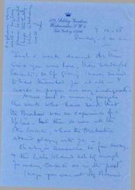 Portada:Carta dirigida a Arthur Rubinstein. Londres (Inglaterra), 07-12-1958 