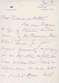 Portada:Carta dirigida a Arthur Rubinstein. Londres (Inglaterra)