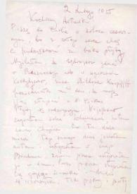 Portada:Carta dirigida a Arthur Rubinstein, 02-02-1955