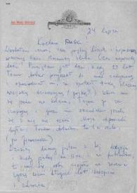 Portada:Carta dirigida a Aniela y Arthur Rubinstein. Los Angeles (California), 24-07-1959