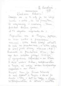 Portada:Carta dirigida a Aniela Rubinstein, 16-04-1981