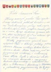 Portada:Carta dirigida a Aniela Rubinstein. Bialystok (Polonia), 08-05-1984