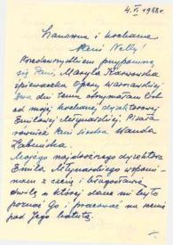 Portada:Carta dirigida a Aniela Rubinstein. Varsovia (Polonia), 04-06-1958