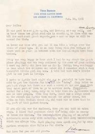 Portada:Carta dirigida a Aniela Rubinstein. Los Angeles (California), 20-02-1961
