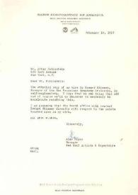 Portada:Carta dirigida a Arthur Rubinstein. Nueva York, 18-02-1957