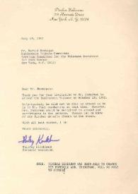 Portada:Carta dirigida a Martin Bookspan. Nueva York, 19-07-1982