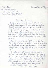 Portada:Carta dirigida a Arthur Rubinstein. Torremolinos, Málaga (España), 02-08-1971
