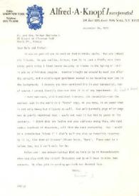 Portada:Carta dirigida a Aniela y Arthur Rubinstein. Nueva York, 25-09-1972