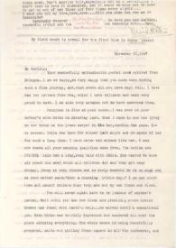 Portada:Carta dirigida a Aniela Rubinstein. Los Angeles (California), 20-11-1947