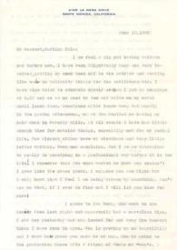 Portada:Carta dirigida a Aniela Rubinstein. Los Angeles (California), 10-06-1950