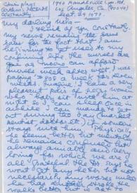 Portada:Carta dirigida a Aniela Rubinstein. Los Angeles (California), 29-09-1973