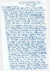 Portada:Carta dirigida a Aniela Rubinstein. Los Angeles (California), 14-06-1983