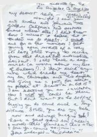 Portada:Carta dirigida a Aniela Rubinstein. Los Angeles (California), 06-08-1988