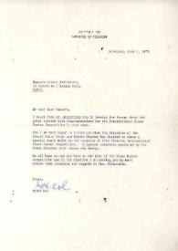 Portada:Carta dirigida a Arthur Rubinstein. Jerusalén (Israel), 04-06-1973