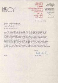 Portada:Carta dirigida a Arthur Rubinstein. Jerusalén (Israel), 20-09-1979