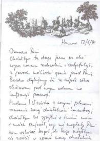 Portada:Carta dirigida a Aniela Rubinstein. Hannover (Alemania), 12-06-1990