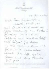 Portada:Carta dirigida a Aniela Rubinstein. Salzburgo, 28-01-1990