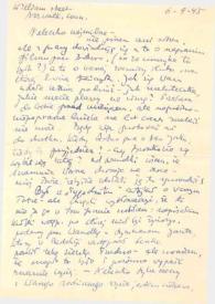 Portada:Carta dirigida a Aniela Rubinstein. Norwalk, 06-09-1945