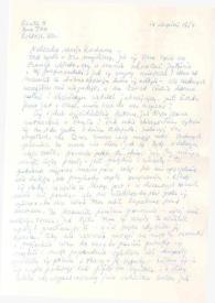 Portada:Carta dirigida a Aniela Rubinstein. Oshkosh (Wisconsin), 14-08-1954