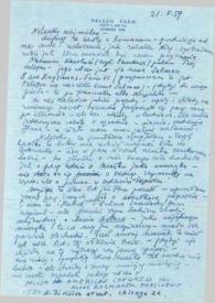 Portada:Carta dirigida a Aniela Rubinstein. Oshkosh (Wisconsin), 21-05-1959