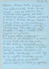 Portada:Carta dirigida a Aniela y Arthur Rubinstein, 10-11-1972