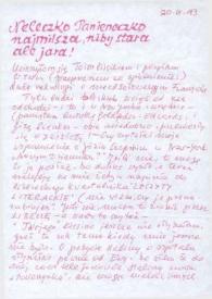 Portada:Carta dirigida a Aniela Rubinstein. Chicago (Illinois), 20-03-1993