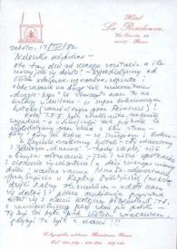 Portada:Carta dirigida a Aniela Rubinstein. Roma (Italia), 17-04-1982