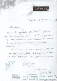 Portada:Carta dirigida a Aniela Rubinstein. París (Francia), 16-06-1993