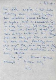 Portada:Carta dirigida a Aniela Rubinstein. Kansas City (Missouri), 05-11-1940