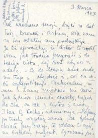 Portada:Carta dirigida a Aniela Rubinstein. Kansas City (Missouri), 03-03-1943