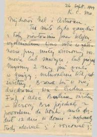Portada:Carta dirigida a Aniela y Arthur Rubinstein. Kansas City (Missouri), 26-09-1944