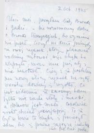 Portada:Carta dirigida a Aniela y Arthur Rubinstein. Kansas City (Missouri), 02, 03-10-1945