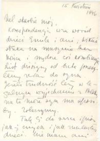 Portada:Carta dirigida a Aniela Rubinstein. Kansas City (Missouri), 15-04-1946