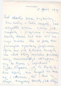 Portada:Carta dirigida a Aniela Rubinstein. Kansas City (Missouri), 05-04-1947