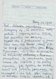 Portada:Carta dirigida a Aniela y Arthur Rubinstein. Kansas City (Missouri), 13-05-1958