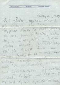 Portada:Carta dirigida a Aniela Rubinstein. Kansas City (Missouri), 21-05-1959