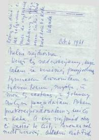 Portada:Carta dirigida a Aniela Rubinstein. Kansas City (Missouri), 06, 18-10-1961